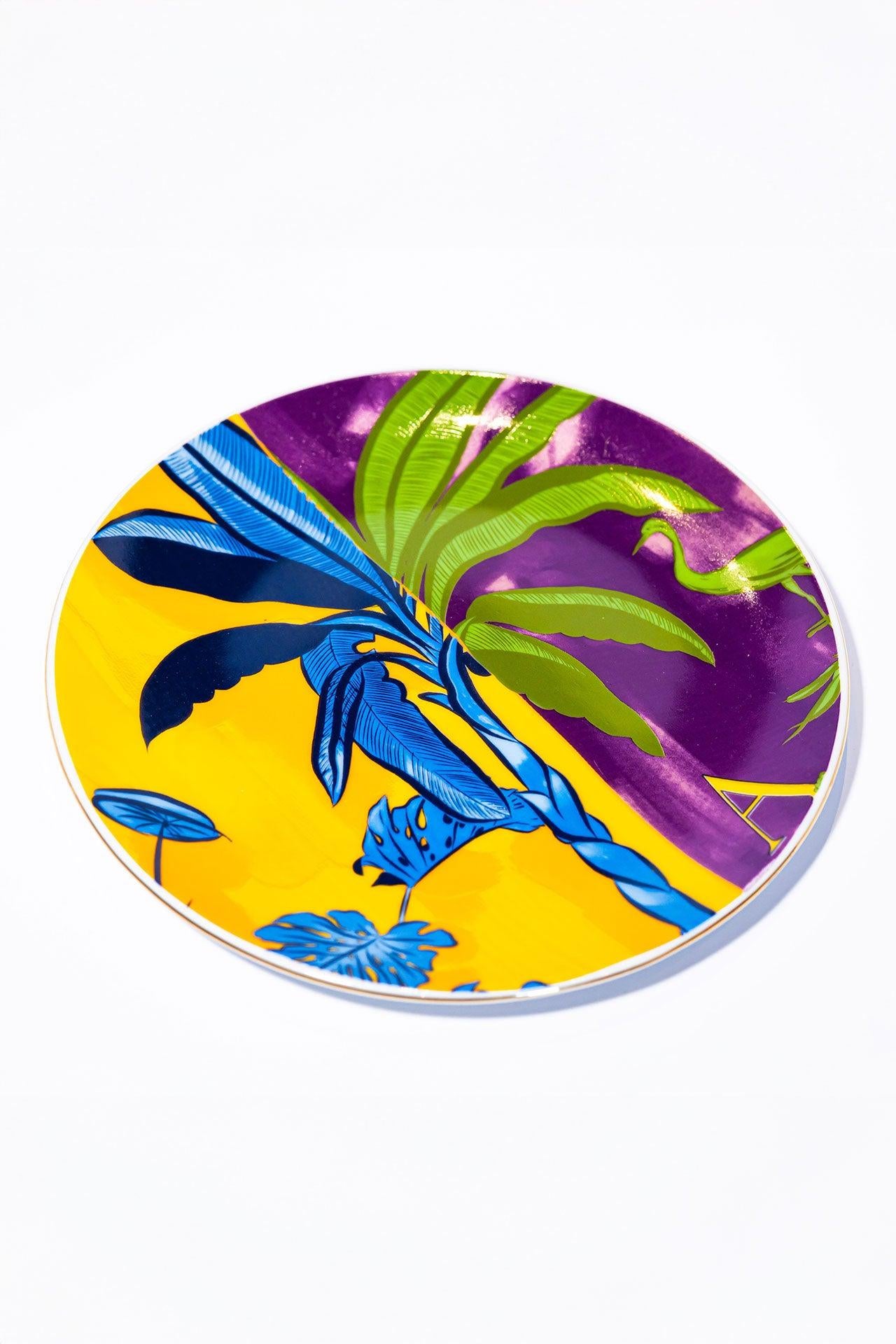 Signature Yellow & Purple Servis Tabak (2'li Set)