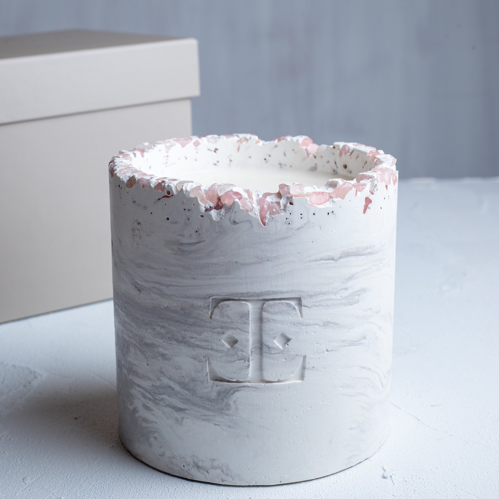 Silver Glow Taşlı - Lux Mum (1.2 Kg)