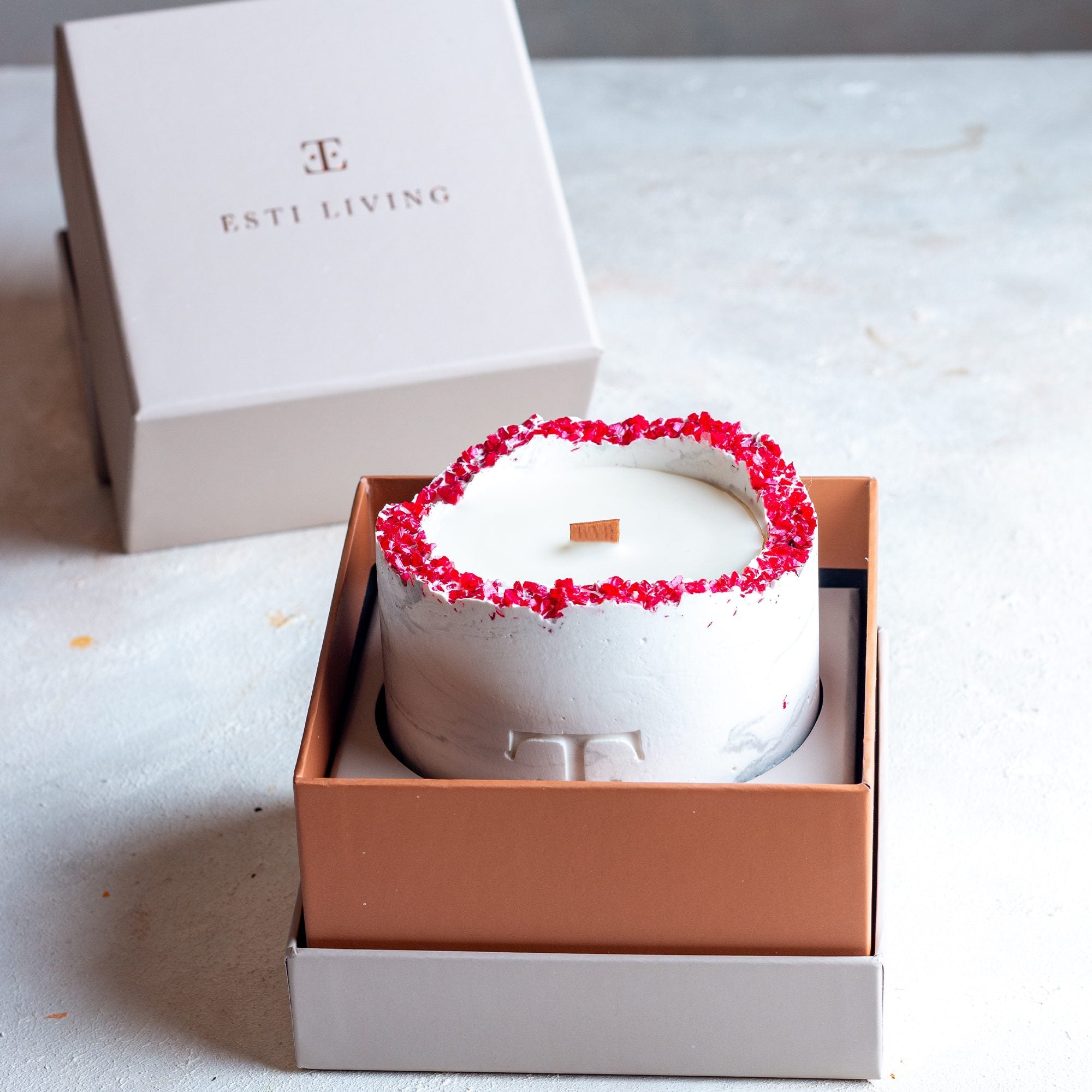 Simply Red Taşlı - Büyük Mum (300 G)