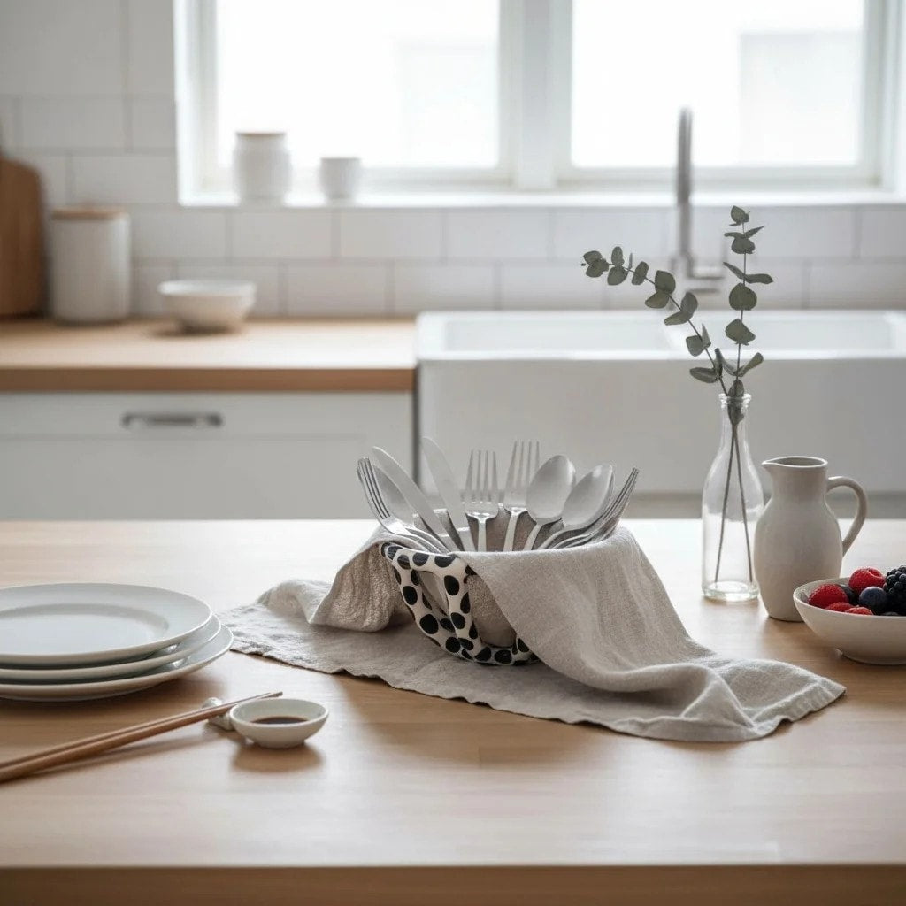 Siyah Benekli Seramik Sepet