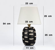 Siyah Dakota Seramik Abajur-Abajur-Moena Studio-Krem-NowShopFun