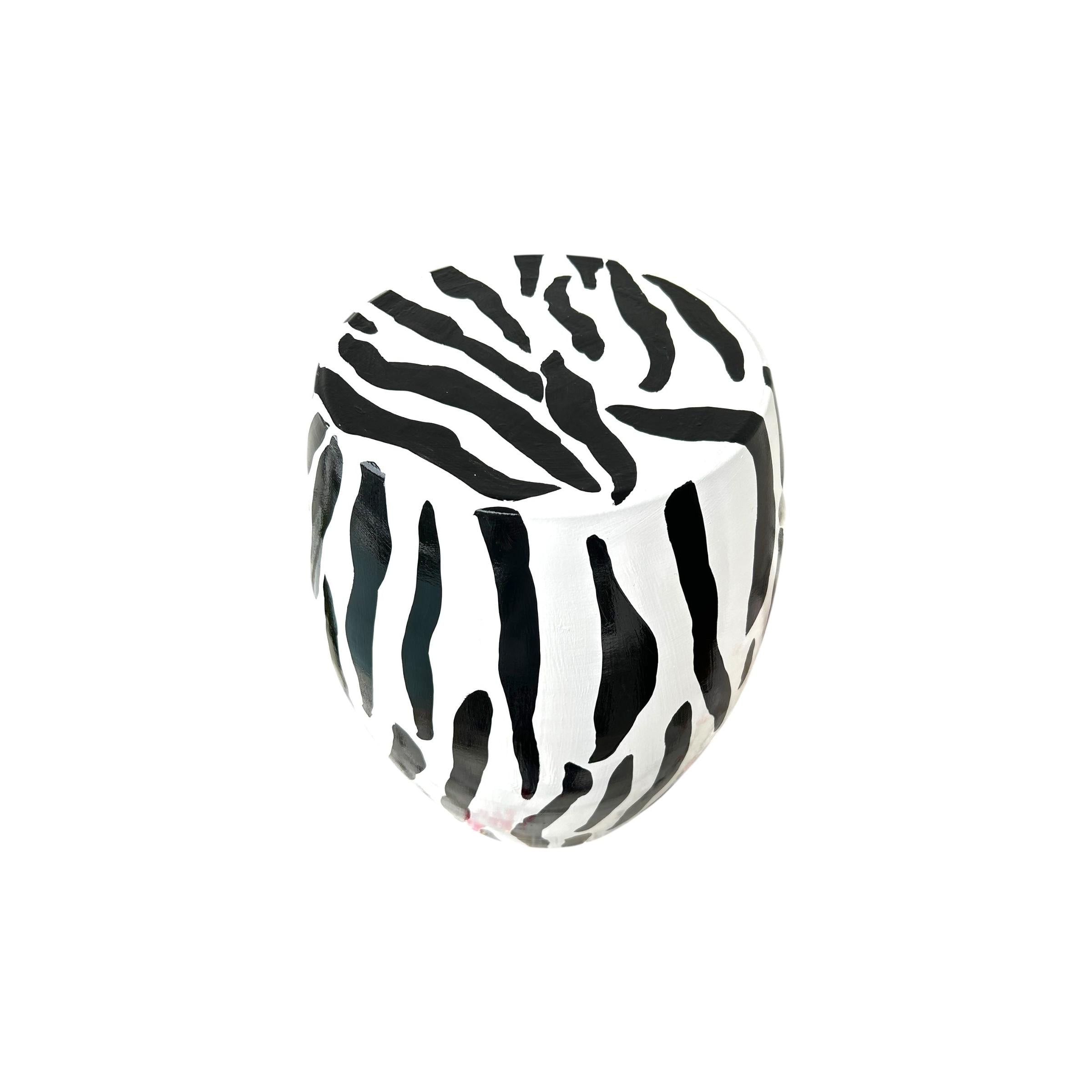 Siyah Zebra Desen Seramik Sehpa