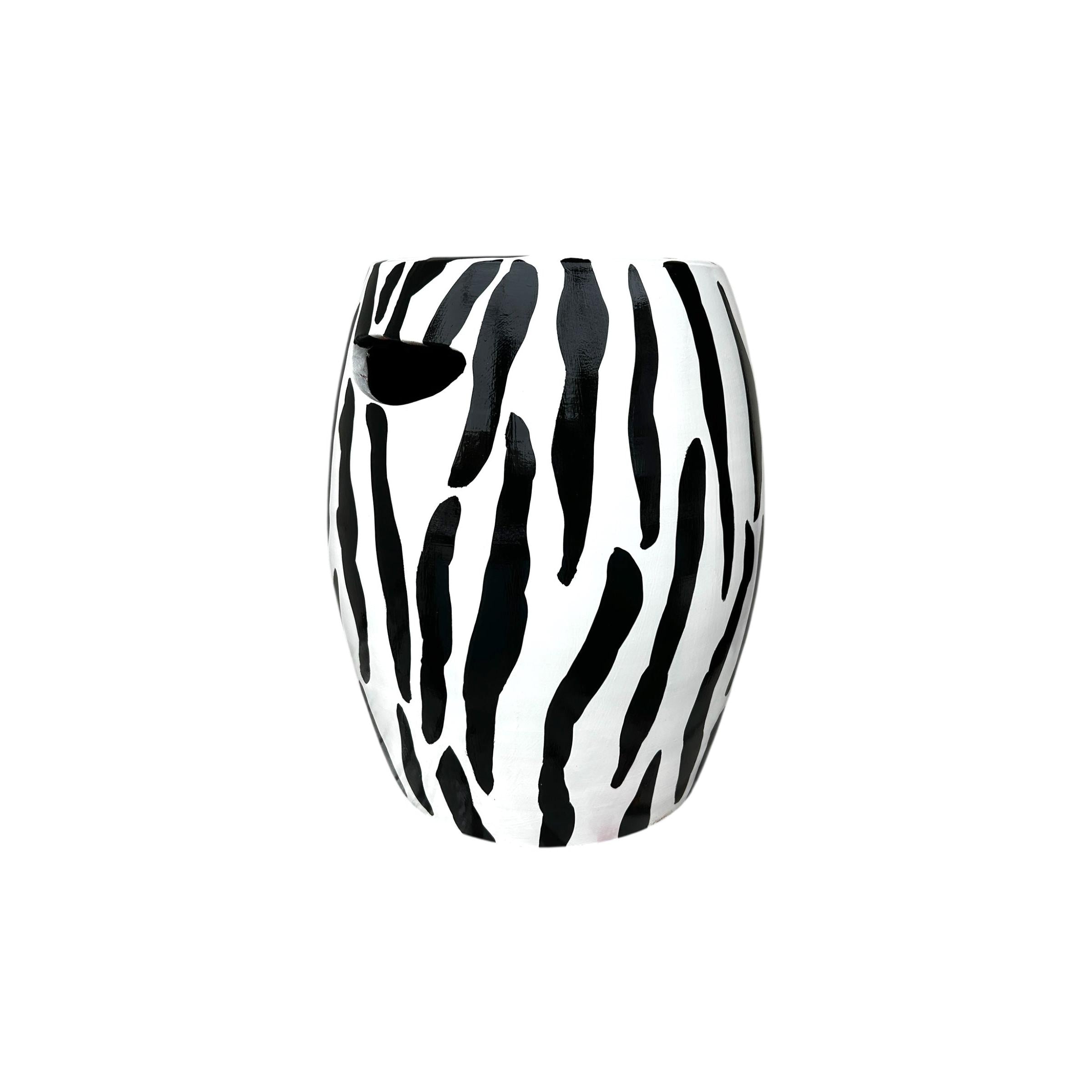 Siyah Zebra Desen Seramik Sehpa