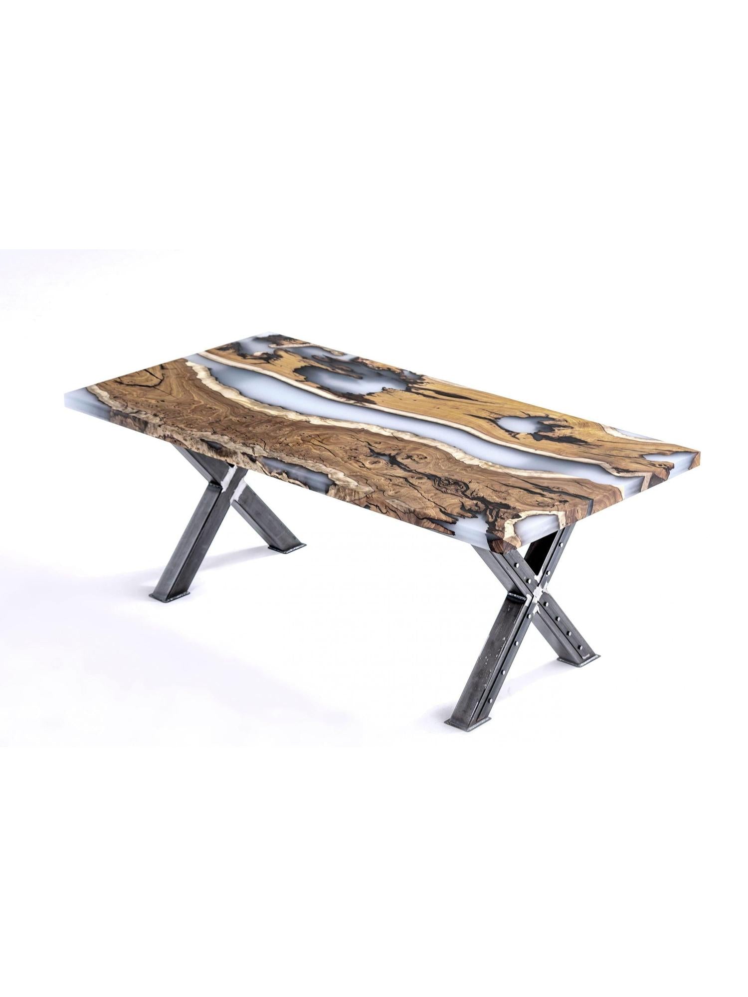 Smoke Epoksi Yemek & Toplantı Masası - 220*110 Cm