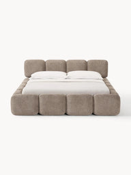Sofia Gizli Depolama Alanlı Bukle Döşemeli Bazalı Karyola-Karyola-Innature Home-Açık Bej-200x200-NowShopFun