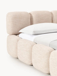 Sofia Gizli Depolama Alanlı Bukle Döşemeli Bazalı Karyola-Karyola-Innature Home-Açık Bej-200x200-NowShopFun