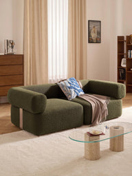 Sofia Modüler Kanepe, Bukle Kumaş, 2-3 Kişilik-Koltuk-Innature Home-Kırık Beyaz-NowShopFun
