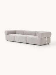 Sofia Modüler Kanepe, Bukle Kumaş, 3-4 Kişilik-Koltuk-Innature Home-Kırık Beyaz-NowShopFun