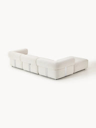 Sofia Modüler Köşe Kanepe, Bukle Kumaş 3-4 Kişilik-Köşe Koltuk-Innature Home-Kırık Beyaz-NowShopFun