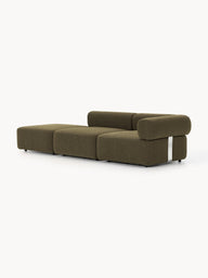 Sofia Modüler Puflu Kanepe, Bukle Kumaş, 3-4 Kişilik-Koltuk-Innature Home-Kırık Beyaz-NowShopFun