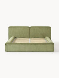 Soft Fitilli Kadife Çift Kişilik Döşemeli Karyola-Karyola-Innature Home-Gri-180x200-NowShopFun