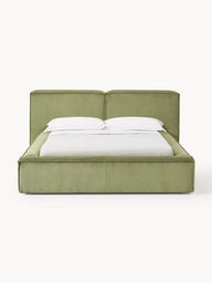 Soft Fitilli Kadife Çift Kişilik Döşemeli Karyola-Karyola-Innature Home-Gri-180x200-NowShopFun