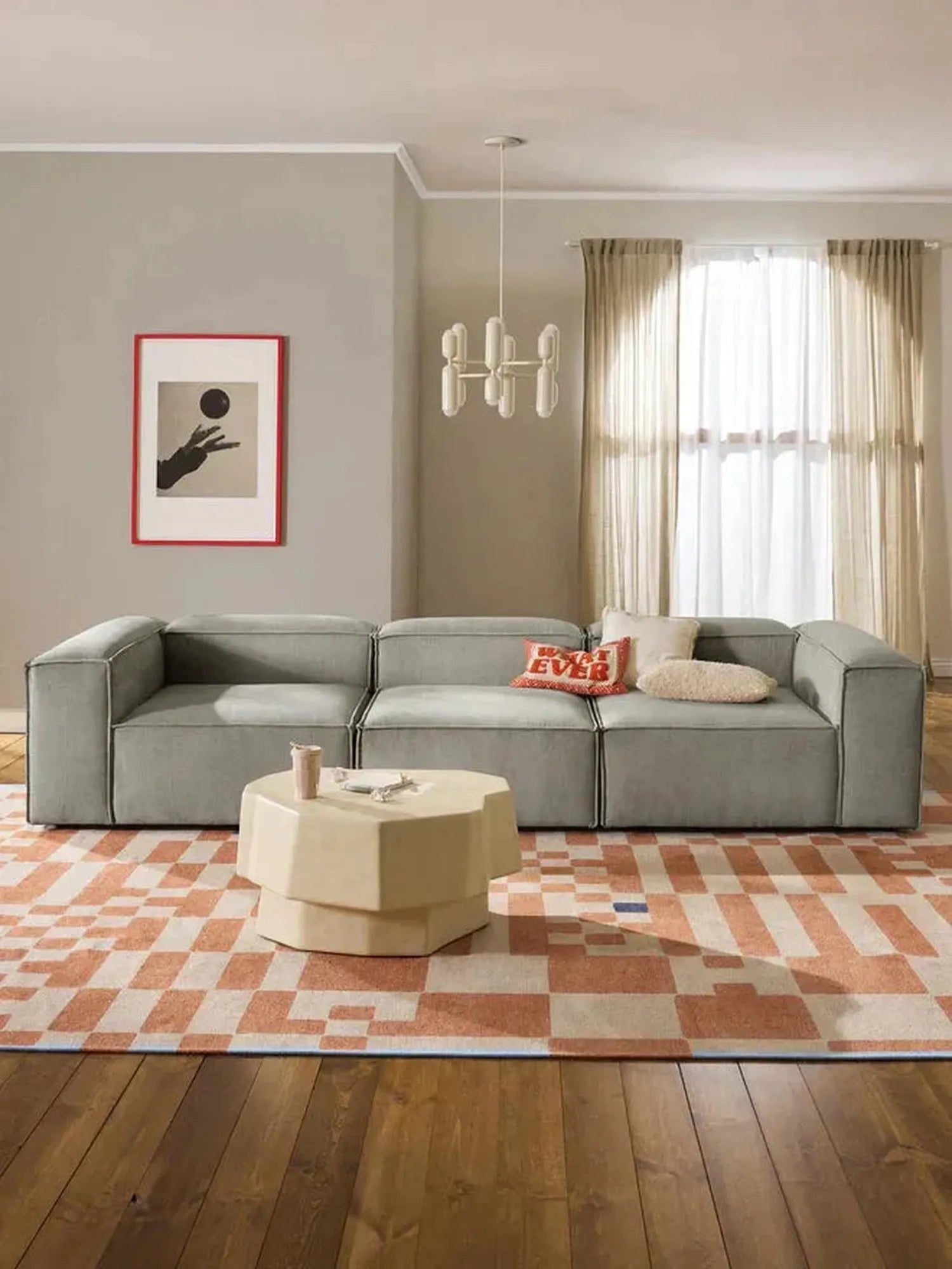 Soft Modüler Kanepe – Fitilli Kadife, 3-4 Kişilik
