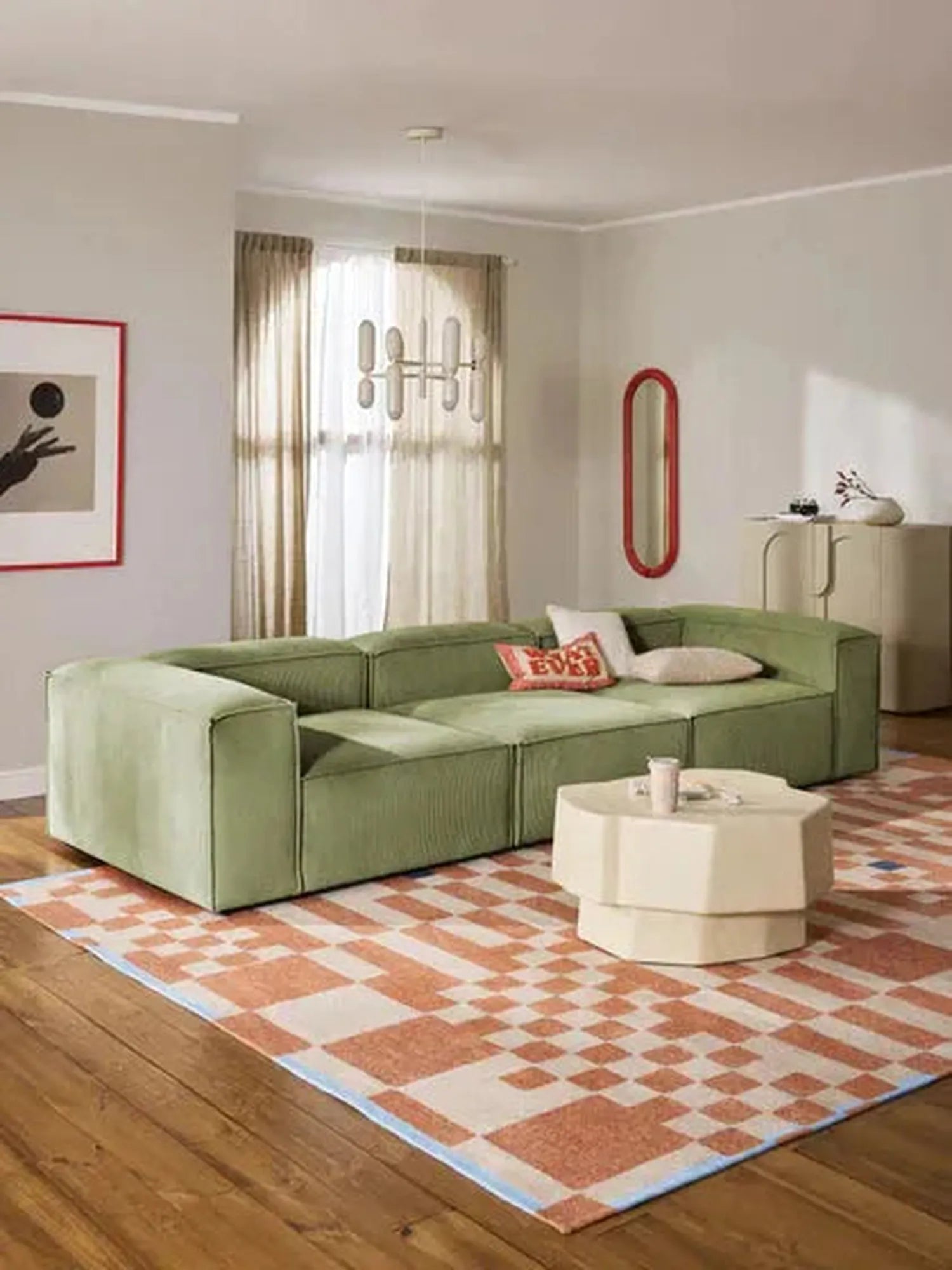 Soft Modüler Kanepe – Fitilli Kadife, 3-4 Kişilik