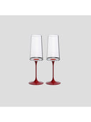 Split Glass – Flüt Bardak – Kırmızı (2'li Set)