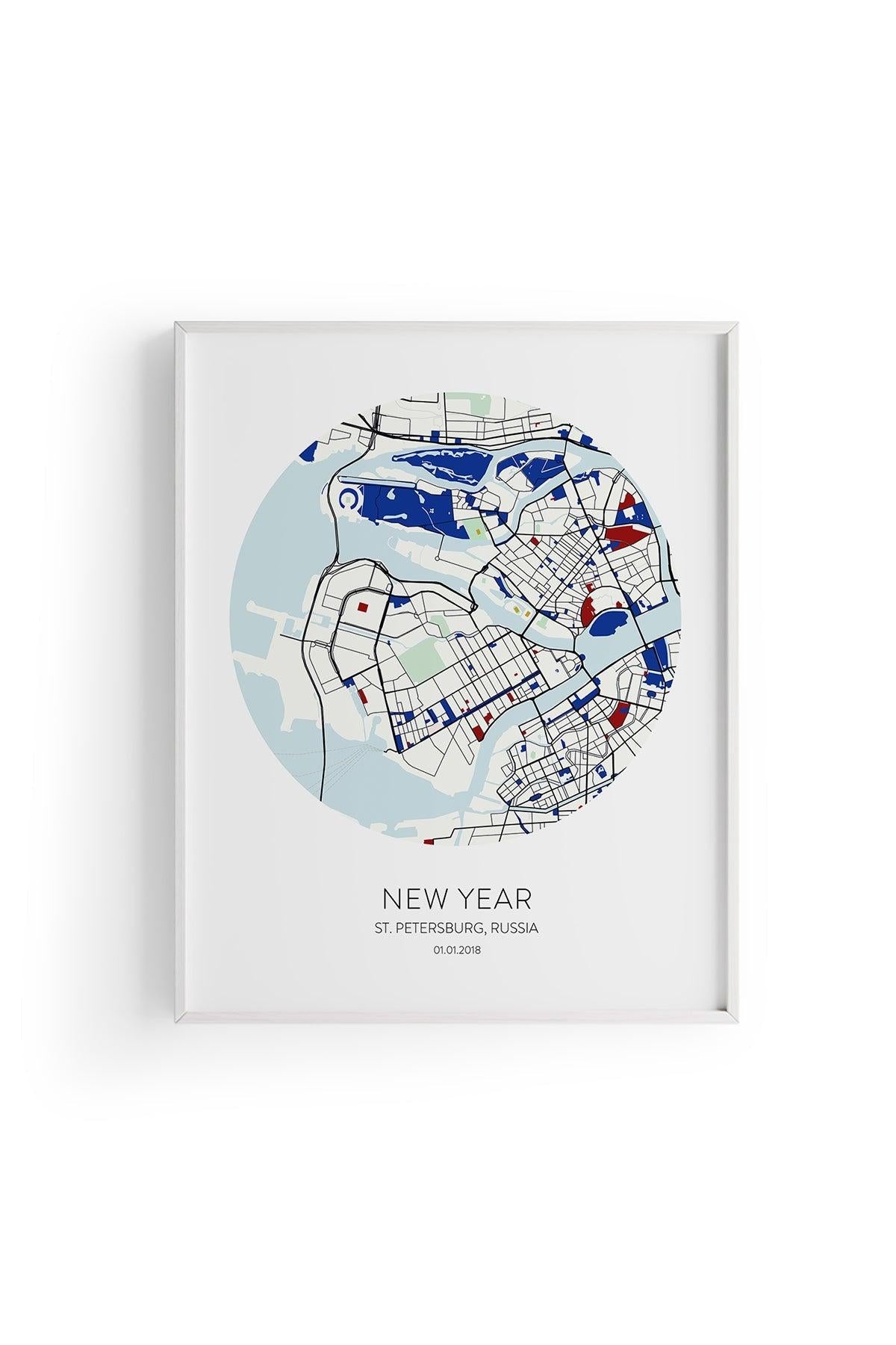 St. Petersburg Şehir Haritası Poster