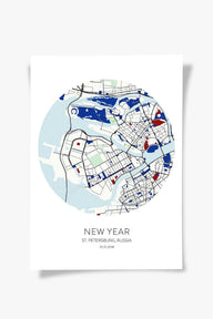 St. Petersburg Şehir Haritası Poster-Poster-ODA.products-30x40-Çerçevesiz-NowShopFun