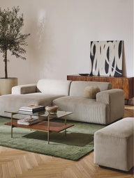 Stella Modüler Köşe Kanepe - Fitilli Kadife Döşemeli, 3 Kişilik-Köşe Koltuk-Innature Home-Sağ Köşe-Açık Bej-NowShopFun