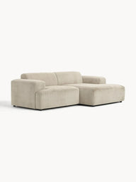 Stella Modüler Köşe Kanepe - Fitilli Kadife Döşemeli, 3 Kişilik-Köşe Koltuk-Innature Home-Sağ Köşe-Açık Bej-NowShopFun