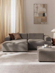 Stella Modüler Köşe Kanepe - Keten Döşemeli, 3 Kişilik-Köşe Koltuk-Innature Home-Sağ Köşe-Açık Bej-NowShopFun