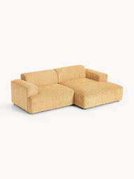 Stella Modüler Köşe Kanepe - Şönil Döşemeli, 3 Kişilik-Köşe Koltuk-Innature Home-Sağ Köşe-Beyaz - Bej-NowShopFun