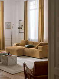 Stella Modüler Köşe Kanepe - Şönil Döşemeli, 3 Kişilik-Köşe Koltuk-Innature Home-Sağ Köşe-Beyaz - Bej-NowShopFun