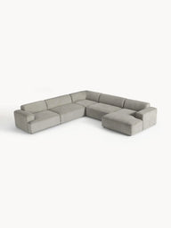 Stella Yumuşak Oturumlu Modüler Köşe Kanepe, Fitilli Kadife, 5-6 Kişilik-Köşe Koltuk-Innature Home-Fitilli Kadife - Bej-Sağ-NowShopFun