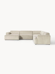 Stella Yumuşak Oturumlu Modüler Köşe Kanepe, Fitilli Kadife, 5-6 Kişilik-Köşe Koltuk-Innature Home-Fitilli Kadife - Bej-Sağ-NowShopFun
