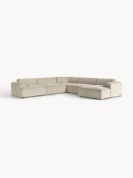 Stella Yumuşak Oturumlu Modüler Köşe Kanepe, Fitilli Kadife, 5-6 Kişilik-Köşe Koltuk-Innature Home-Fitilli Kadife - Bej-Sağ-NowShopFun
