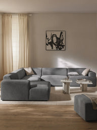 Stella Yumuşak Oturumlu Modüler Köşe Kanepe, Keten, 5-6 Kişilik-Köşe Koltuk-Innature Home-Keten - Açık Bej-Sağ-NowShopFun