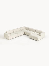 Stella Yumuşak Oturumlu Modüler Köşe Kanepe, Keten, 5-6 Kişilik-Köşe Koltuk-Innature Home-Keten - Açık Bej-Sağ-NowShopFun