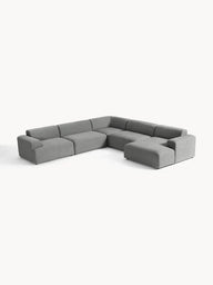 Stella Yumuşak Oturumlu Modüler Köşe Kanepe, Keten, 5-6 Kişilik-Köşe Koltuk-Innature Home-Keten - Açık Bej-Sağ-NowShopFun