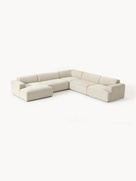 Stella Yumuşak Oturumlu Modüler Köşe Kanepe, Keten, 5-6 Kişilik-Köşe Koltuk-Innature Home-Keten - Açık Bej-Sağ-NowShopFun