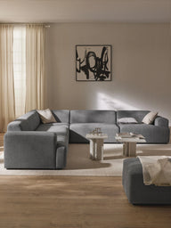 Stella Yumuşak Oturumlu Modüler Köşe Kanepe - Keten ,6-7 Kişilik-Köşe Koltuk-Innature Home-Keten - Açık Bej-NowShopFun