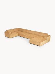 Stella Yumuşak Oturumlu Modüler Köşe Kanepe - Şönil, 5-6 Kişilik-Köşe Koltuk-Innature Home-Şönil - Kırık Beyaz-Sağ-NowShopFun
