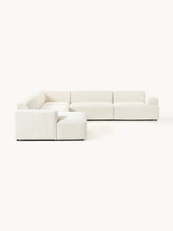 Stella Yumuşak Oturumlu Modüler Köşe Kanepe, Şönil, 5-6 Kişilik-Köşe Koltuk-Innature Home-Şönil - Kırık Beyaz-Sağ-NowShopFun