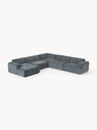 Stella Yumuşak Oturumlu Modüler Köşe Kanepe, Şönil, 5-6 Kişilik-Köşe Koltuk-Innature Home-Şönil - Kırık Beyaz-Sağ-NowShopFun