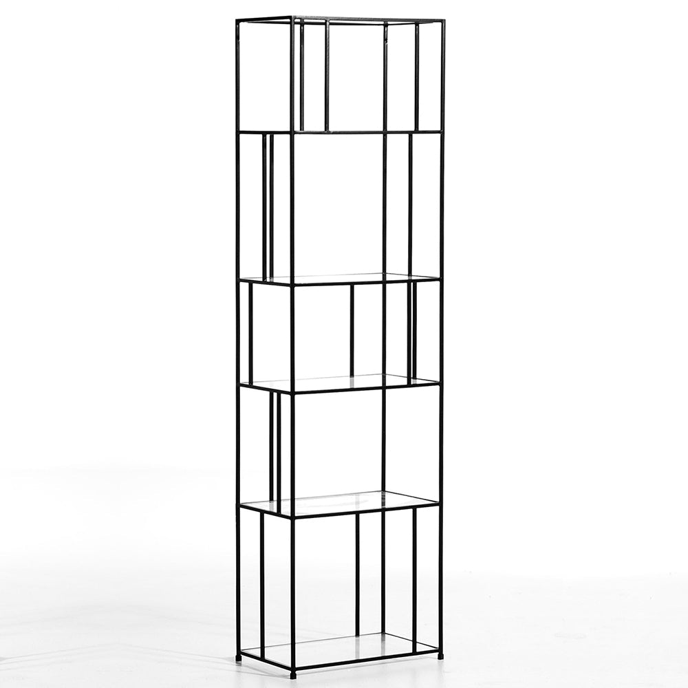 Stolk Siyah Metal Kitaplık Vitrin