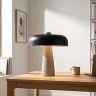 Strata Beton Efektli Paslanmaz Gövde Masa Lambası-Masa Lambası-Voxlamp-NowShopFun