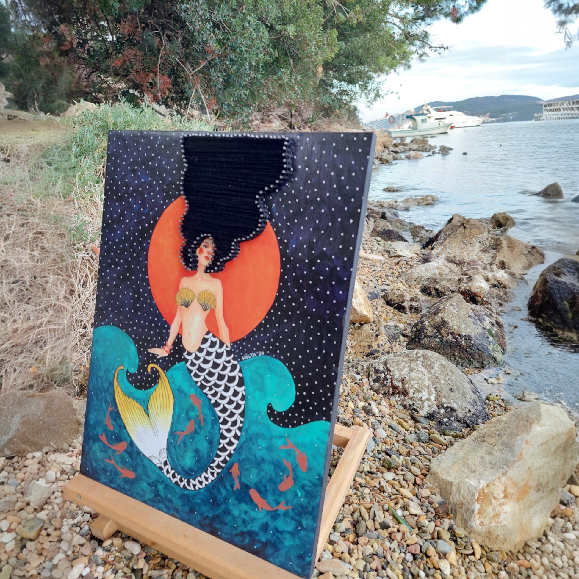 String Art Tablo - Go With The Flow