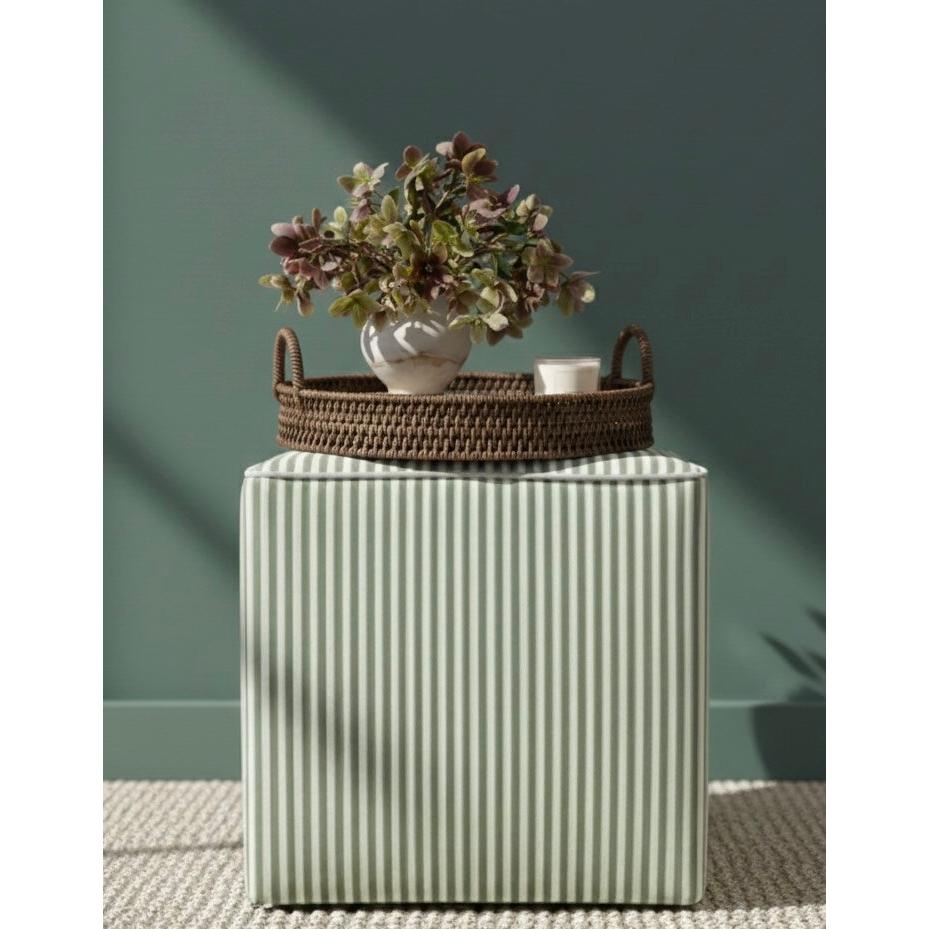 Stripe, %100 Pamuk Kare Puf/Yan Sehpa