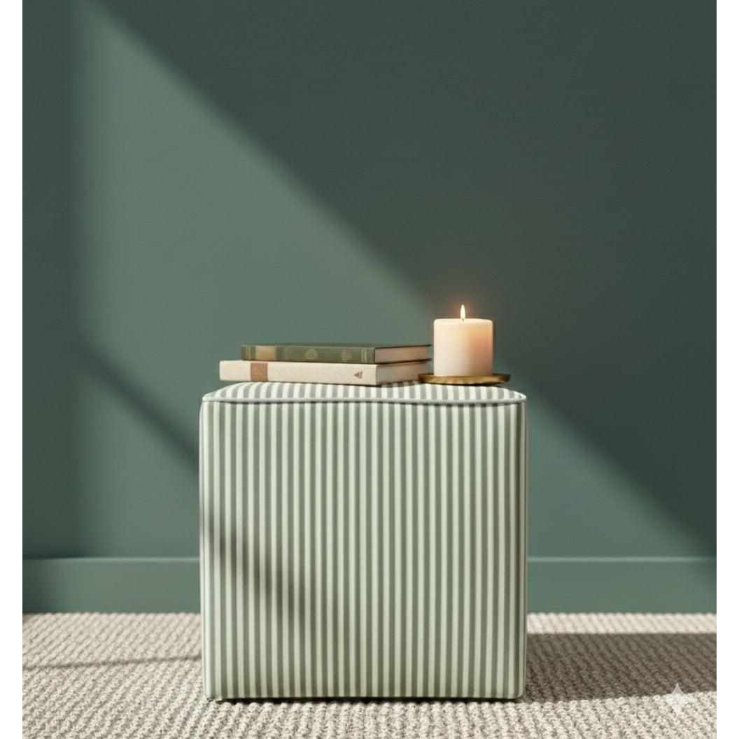 Stripe, %100 Pamuk Kare Puf/Yan Sehpa