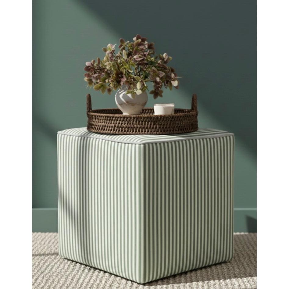 Stripe, %100 Pamuk Kare Puf/Yan Sehpa