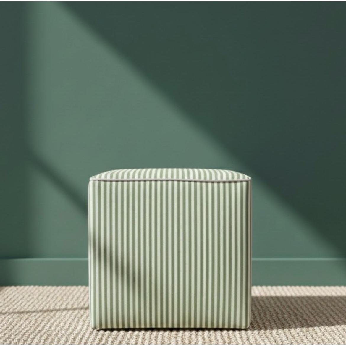 Stripe, %100 Pamuk Kare Puf/Yan Sehpa