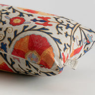 Suzani Desenli Keten Yastık Kılıfı-Kırlent Kılıfı-La Casa Antica-26x50cm-Mor-NowShopFun