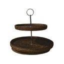 Büyük Çift Katlı Rattan Sunumluk-Sunum Tabağı-King Zoo-NowShopFun