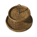 Küçük Çift Katlı Rattan Sunumluk