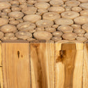 Tabure Teak Küp Form Drift Ahşap