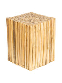 Tabure Teak Küp Form Drift Ahşap