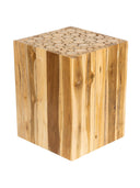 Tabure Teak Küp Form Drift Ahşap